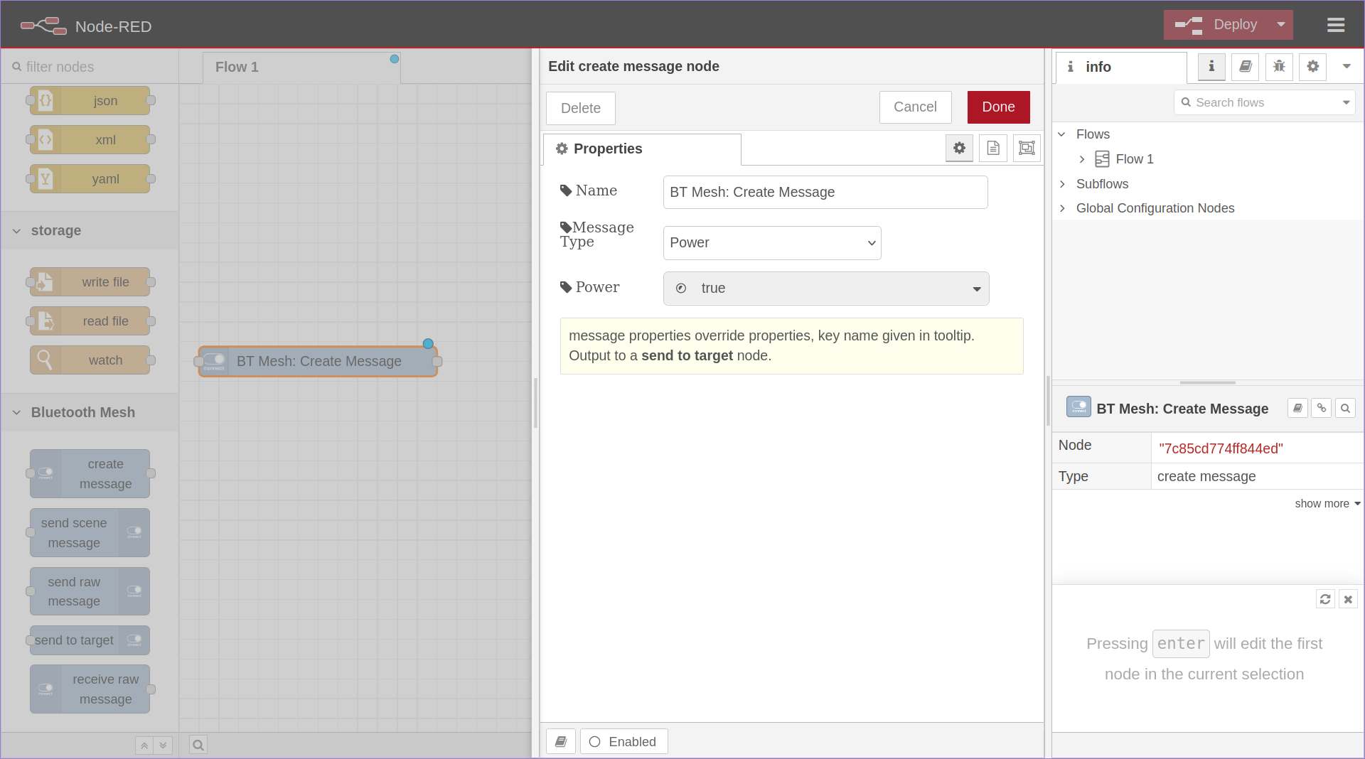 Create Message Node